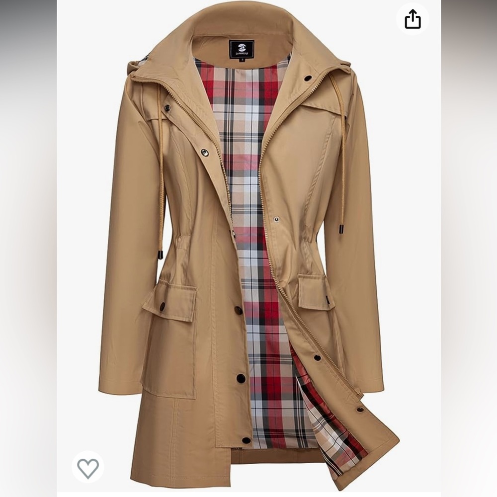 Trench Coat Style Rain Jacket - M